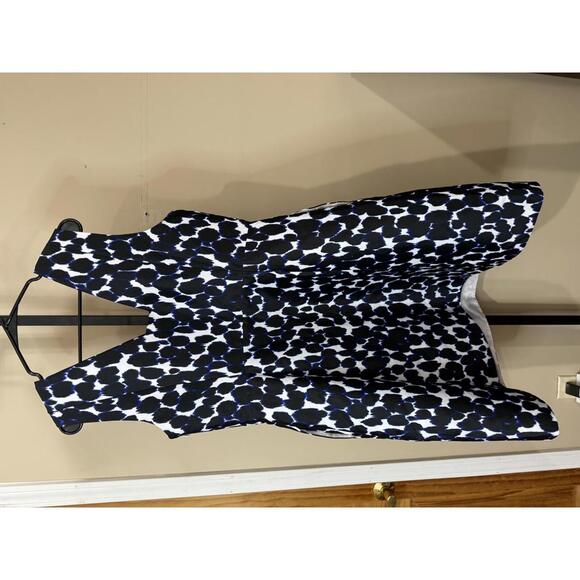 Kate Spade Sleeveless V-Neck Kate Spade Leopard Fit and Flare Dress Black Blue - Picture 8 of 10